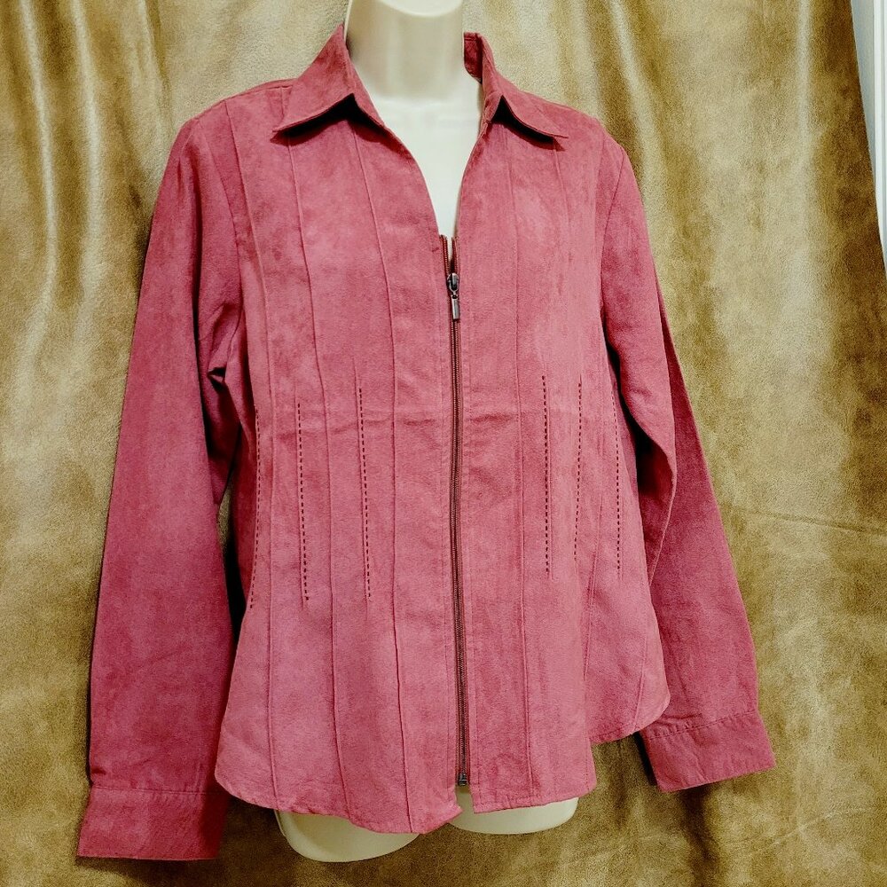 Lemon Grass suede zipper shirt